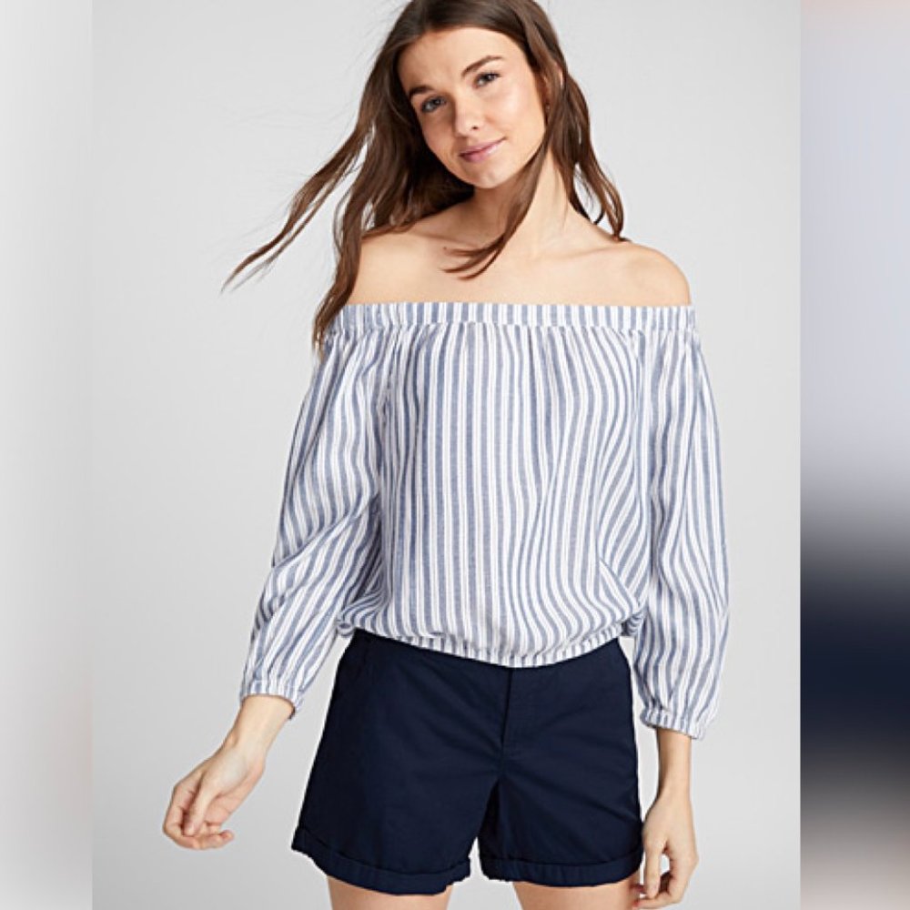 TWIK Small Off the Shoulder Cropped Blouse EUC